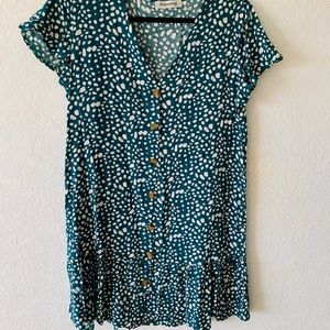 Green polka dot dress